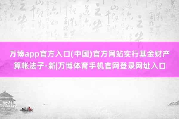 万博app官方入口(中国)官方网站实行基金财产算帐法子-新|万博体育手机官网登录网址入口