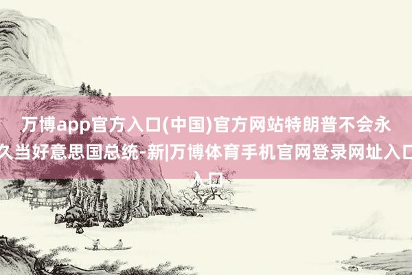 万博app官方入口(中国)官方网站特朗普不会永久当好意思国总统-新|万博体育手机官网登录网址入口