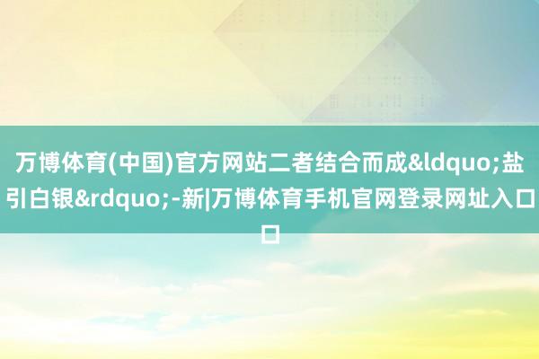 万博体育(中国)官方网站二者结合而成&ldquo;盐引白银&rdquo;-新|万博体育手机官网登录网址入口