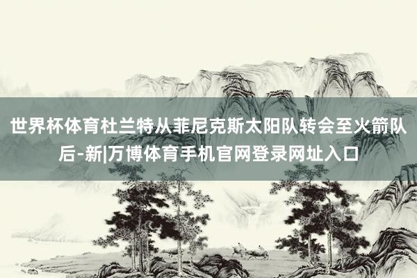 世界杯体育杜兰特从菲尼克斯太阳队转会至火箭队后-新|万博体育手机官网登录网址入口