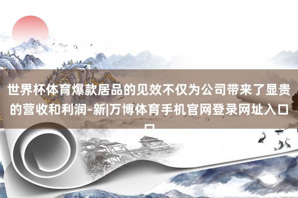 世界杯体育爆款居品的见效不仅为公司带来了显贵的营收和利润-新|万博体育手机官网登录网址入口