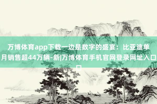 万博体育app下载 一边是数字的盛宴:比亚迪单月销售超44万辆-新|万博体育手机官网登录网址入口