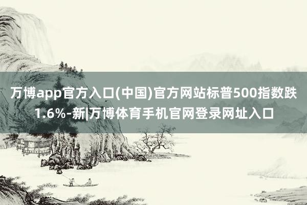 万博app官方入口(中国)官方网站标普500指数跌1.6%-新|万博体育手机官网登录网址入口