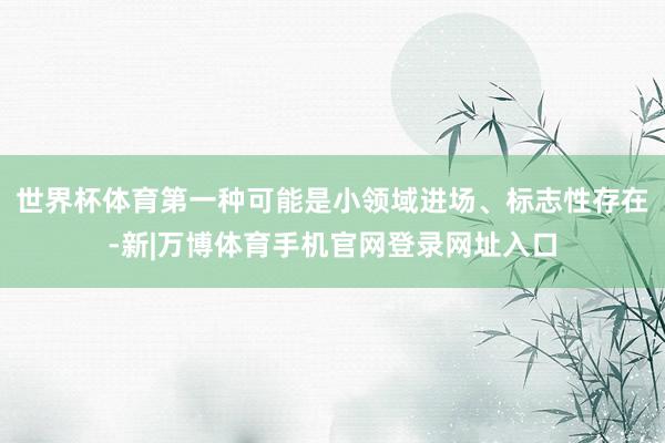 世界杯体育第一种可能是小领域进场、标志性存在-新|万博体育手机官网登录网址入口